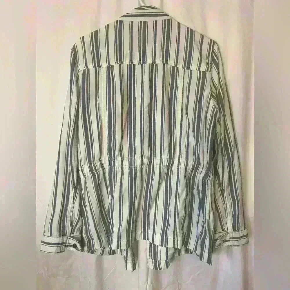 Loft Stripe Cinch Waist Jacket - Picture 5 of 13